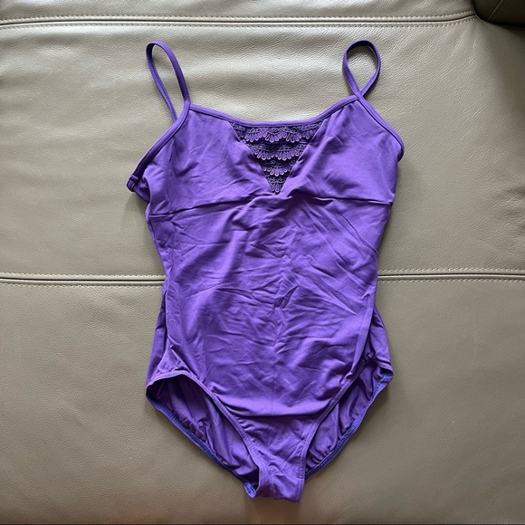 Mirella Tops - Mirella Dance Leotard with front scallop/lace/crochet design. Adjustable straps